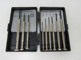 Synthesize 9 Piece Precision Screwdriver Set With Case Phillips Slotted Vintage -- Used