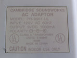 Cambridge Soundworks AC Adapter Output 9VDC 1000mA Genuine/OEM PPI-0901-UL -- Used