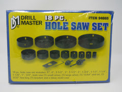 Drill Master 18 Piece Hole Saw Set 3/4-in to 5-in 94665 Vintage -- New