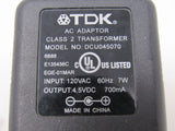 TDK AC Adapter Output 4.5dc Genuine/OEM 60Hz 7W 700mA DCU045070 -- Used