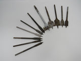 Professional Lot of 11 Spade Drill Bits 1-3/4-in to 3/8-in Vintage -- Used