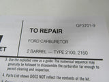 Standard Motor Products Inc Carburetor Fuel Injection Repair Kit 1551 -- New