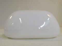 Designer Oblong Light Fixture Cover Shade 10in x 5in x 5in White Vintage Glass -- Used