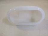 Designer Oblong Light Fixture Cover Shade 10in x 5in x 5in White Vintage Glass -- Used