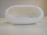 Designer Oblong Light Fixture Cover Shade 10in x 5in x 5in White Vintage Glass -- Used