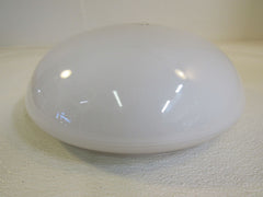 Designer 11-1/4-in Round Light Fixture Cover Shade White Vintage Glass -- Used