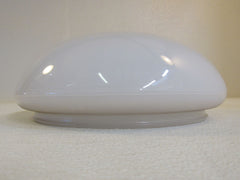 Designer 11-1/4-in Round Light Fixture Cover Shade White Vintage Glass -- Used