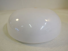 Designer 12-in Round Light Fixture Cover Shade White Vintage Glass -- Used