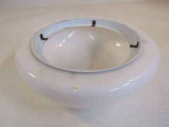 Designer 12-in Round Light Fixture Cover Shade White Vintage Glass -- Used