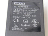 Wacom AC Adapter Output 6V Input 100-240V 50/60Hz 0.3a A10W-06101 -- Used