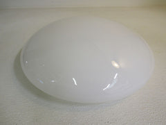 Designer Saucer Shaped Light Fixture Cover Shade 15-in White Vintage Glass -- Used