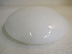 Designer Saucer Shaped Light Fixture Cover Shade 15-in White Vintage Glass -- Used