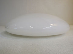 Designer Saucer Shaped Light Fixture Cover Shade 15-in White Vintage Glass -- Used