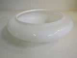 Designer Saucer Shaped Light Fixture Cover Shade 15-in White Vintage Glass -- Used