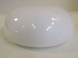 Designer Round Light Fixture Cover Shade 12-1/2-in White Vintage Glass -- Used