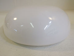 Designer Round Light Fixture Cover Shade 12-1/2-in White Vintage Glass -- Used