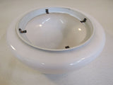 Designer Round Light Fixture Cover Shade 12-1/2-in White Vintage Glass -- Used