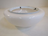 Designer Round Light Fixture Cover Shade 12-1/2-in White Vintage Glass -- Used