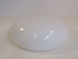 Designer Round Light Fixture Cover Shade 15-in White Vintage Glass -- Used