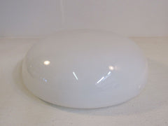 Designer Round Light Fixture Cover Shade 15-in White Vintage Glass -- Used