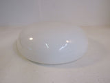 Designer Round Light Fixture Cover Shade 15-in White Vintage Glass -- Used