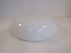 Designer Round Light Fixture Cover Shade 15-in White Vintage Glass -- Used