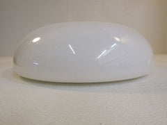 Designer Round Light Fixture Cover Shade 15-in White Vintage Glass -- Used