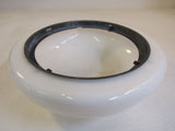 Designer Round Light Fixture Cover Shade 15-in White Vintage Glass -- Used