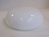 Designer Round Light Fixture Cover Shade 12-3/4-in White Vintage Glass -- Used