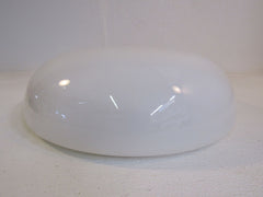 Designer Round Light Fixture Cover Shade 15in White Vintage Glass -- Used