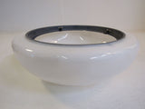 Designer Round Light Fixture Cover Shade 15in White Vintage Glass -- Used