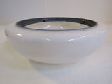 Designer Round Light Fixture Cover Shade 15in White Vintage Glass -- Used