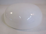 Designer Round Light Fixture Cover Shade 13in White Vintage Glass -- Used