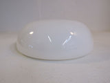 Designer Round Light Fixture Cover Shade 13in White Vintage Glass -- Used