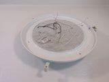 Contemporary 20in Ceiling Light Fixture Halogen Frosted/White T359 -- Used