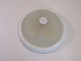 Contemporary 10in Ceiling Light Fixture Ribbed Glass Frosted/White F93WH02 -- Used