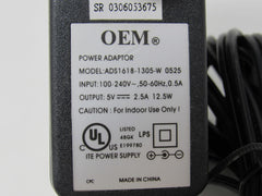 OEM Power Adapter Output 5V Input 100-240V 50-60Hz 0.5A AD51618-1305-W 0525 -- Used