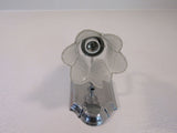 Contemporary 4in Wall Sconce Light Accent Frosted/Bright Chrome Leaf Design -- Used