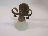 Contemporary 6in Wall Sconce Light Accent Frosted/Antique Gold Single Bulb -- Used