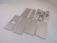 Standard Partition Wall Electrical Covers Qty 9 Gray Aluminum -- Used