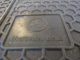 Mercedes-Benz Front & Rear Car Floor Mats Set of 4 Black Rubber -- Used