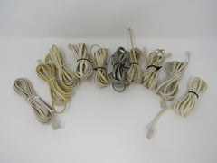 Standard Lot of 10 Phone Cords Cables RJ-11 Variety of Lengths -- Used