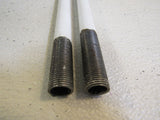 Commercial Threaded Pendant Light Rods 16-in Lot of 2 White/Brown -- Used