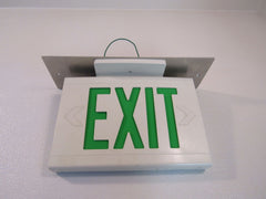 Hubbell Lighted Exit Sign Single Side 13in x 9in 120 VAC 277 VAC LED LXUGW -- Used