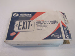 Lithonia Lighted Exit Sign Single Side White/Green 120 VAC 277 VAC 388087 -- New