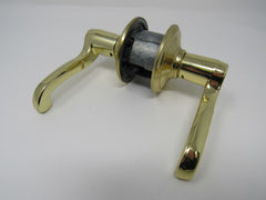 Standard Lever Handle Passage Door Knob Polished Brass -- Used