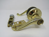 Standard Lever Handle Keyed Entrance Lock Polished Brass -- Used