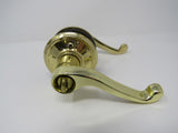 Standard Lever Handle Keyed Entrance Lock Polished Brass -- Used