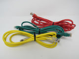 Standard Lot of 3 Ethernet Patch Cables RJ-45 Variety of Lengths Cat5e -- New
