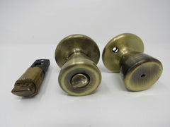 Standard Door Knob Privacy Lock Antique Brass -- Used